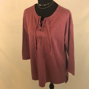 Loft Lounge 3/4 Sleeve Rose Shirt